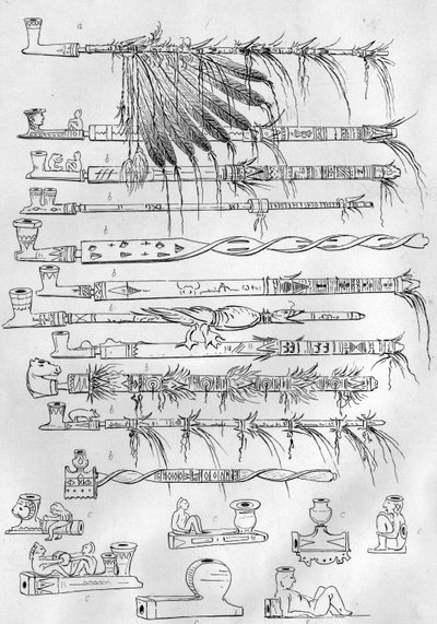 Sioux pipes, c.1851 by George Catlin